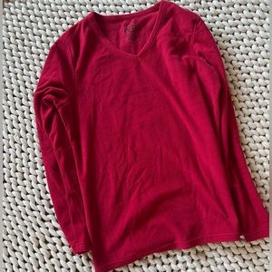 Croft & Barrow intimates large long red fleece sleep shirt